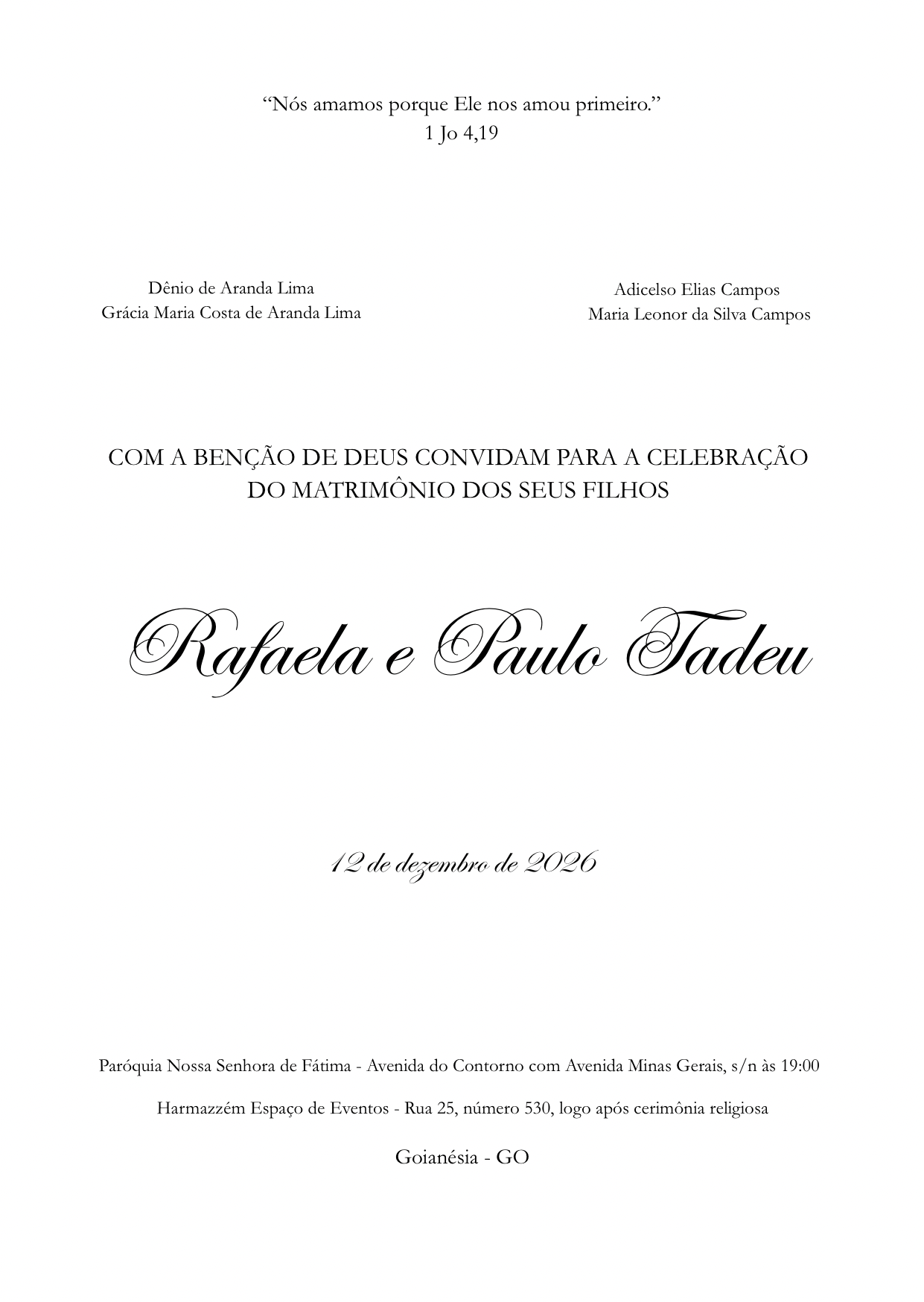 Convite — Rafaela e Paulo